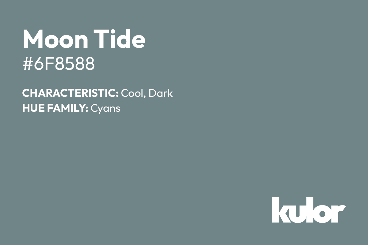 Moon Tide is a color with a HTML hex code of #6f8588.