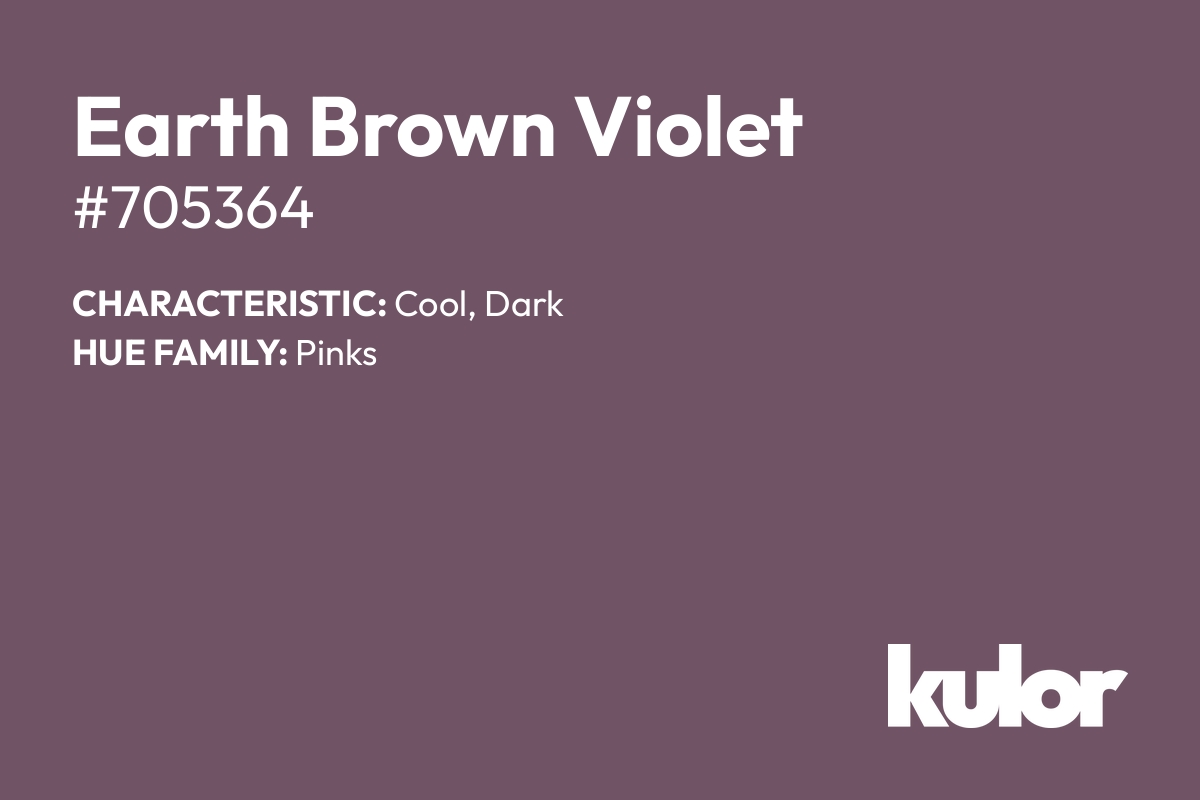 Earth Brown Violet is a color with a HTML hex code of #705364.