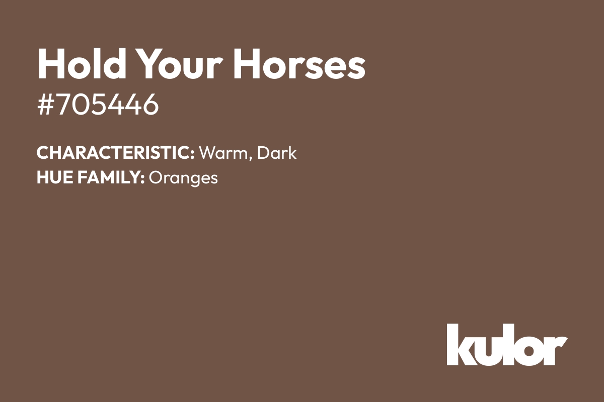 Hold Your Horses is a color with a HTML hex code of #705446.