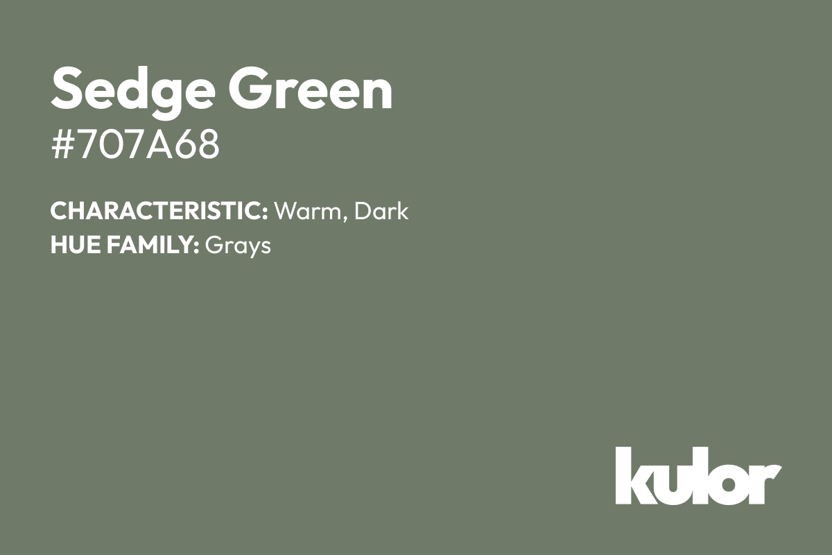 Sedge Green is a color with a HTML hex code of #707a68.