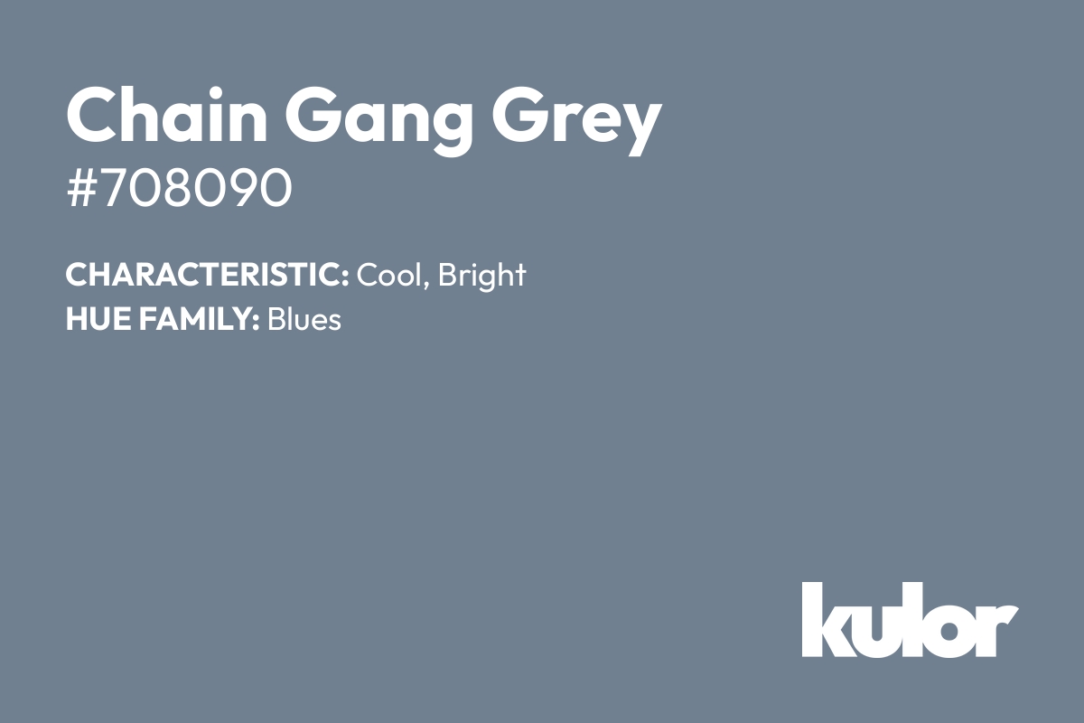 Chain Gang Grey is a color with a HTML hex code of #708090.