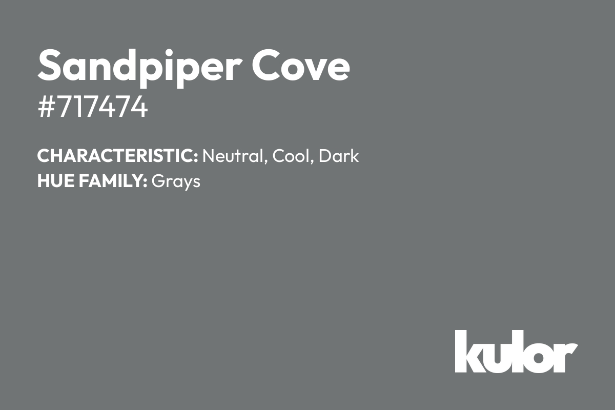 Sandpiper Cove is a color with a HTML hex code of #717474.