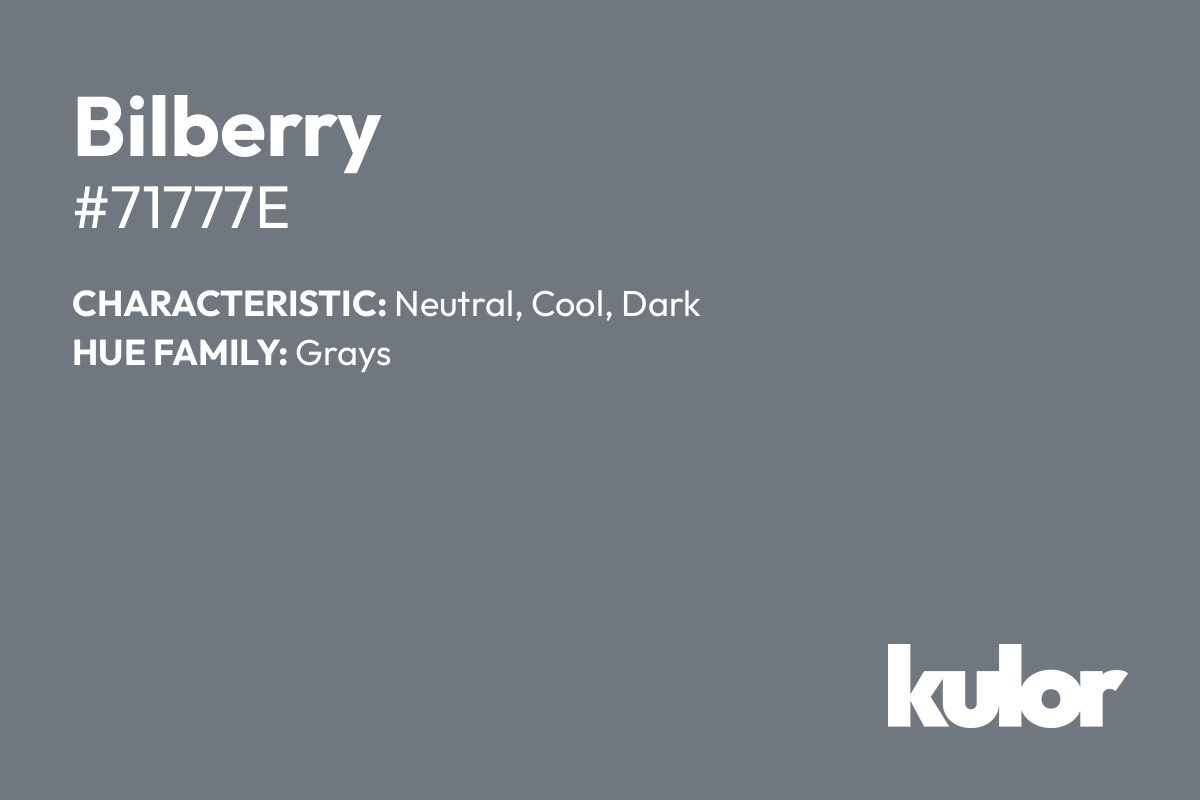 Bilberry is a color with a HTML hex code of #71777e.