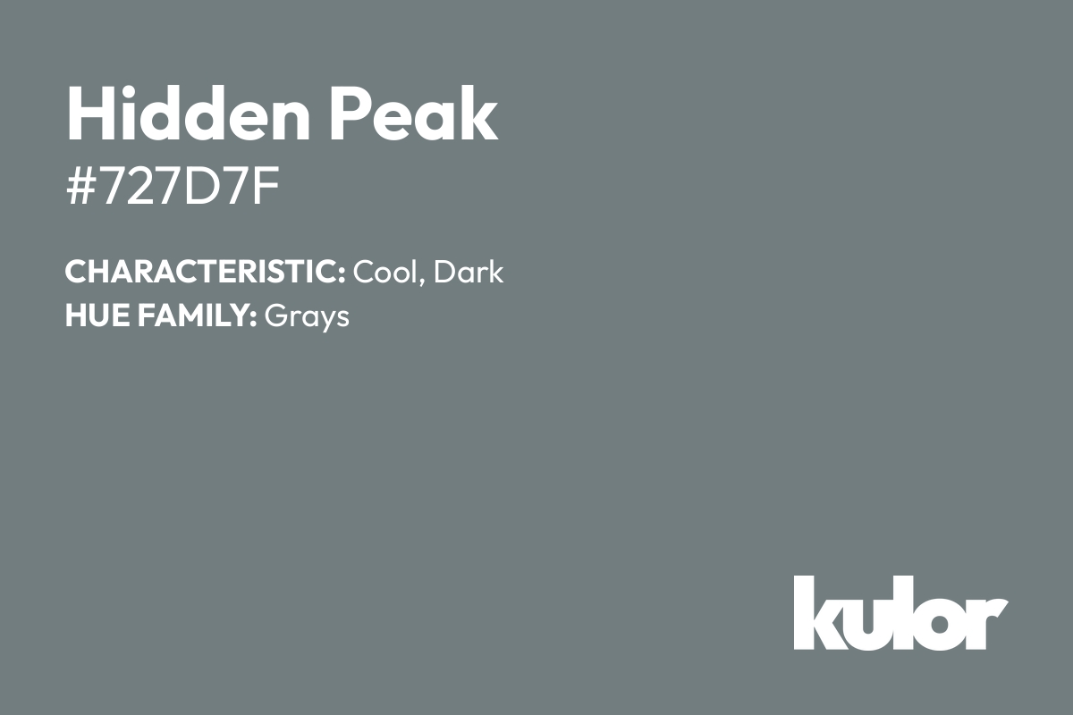 Hidden Peak is a color with a HTML hex code of #727d7f.