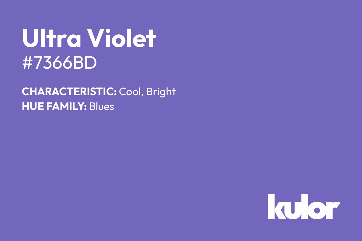 Ultra Violet is a color with a HTML hex code of #7366bd.