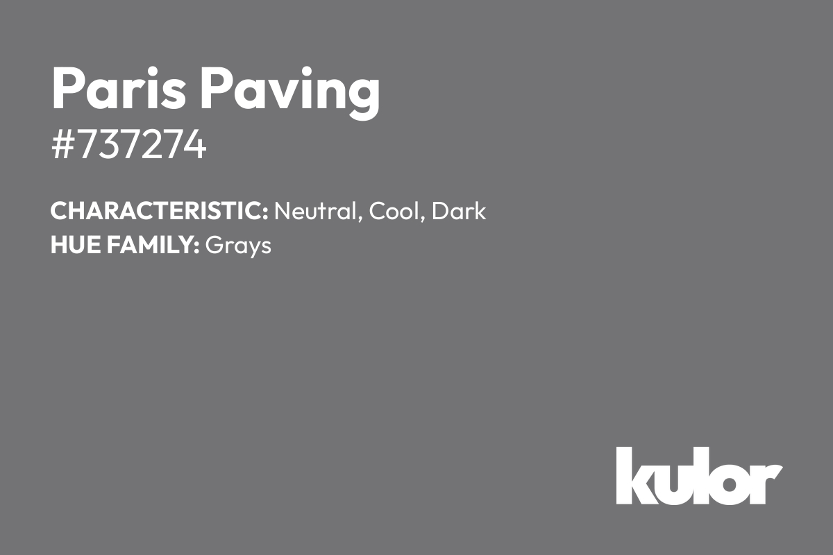 Paris Paving is a color with a HTML hex code of #737274.