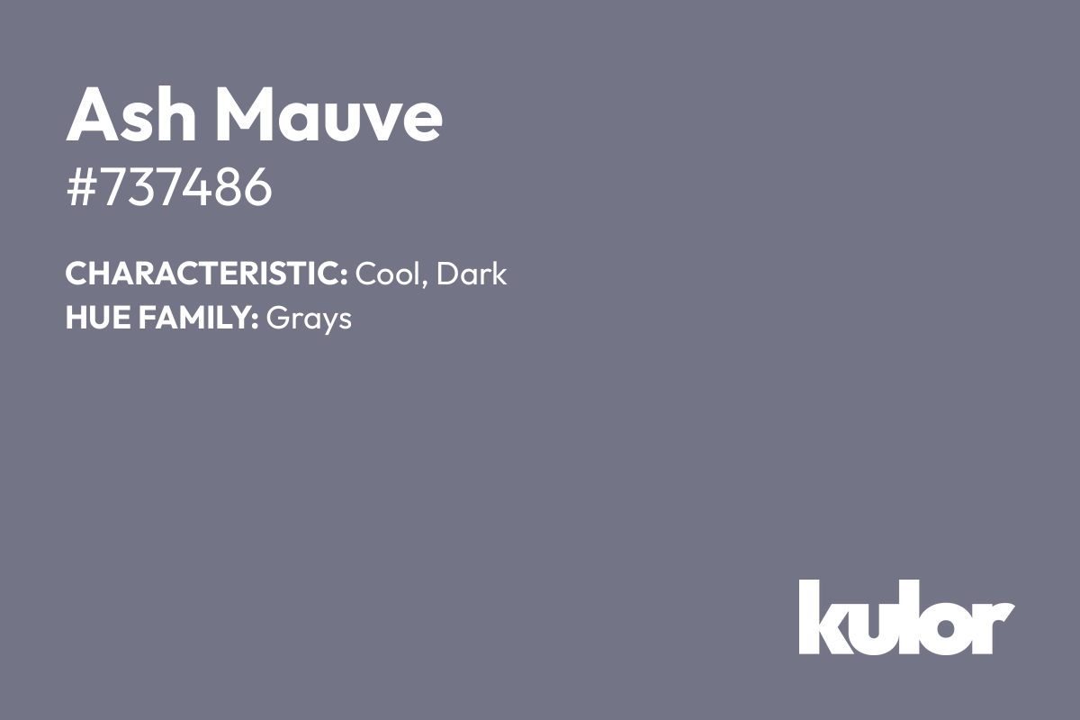 Ash Mauve is a color with a HTML hex code of #737486.