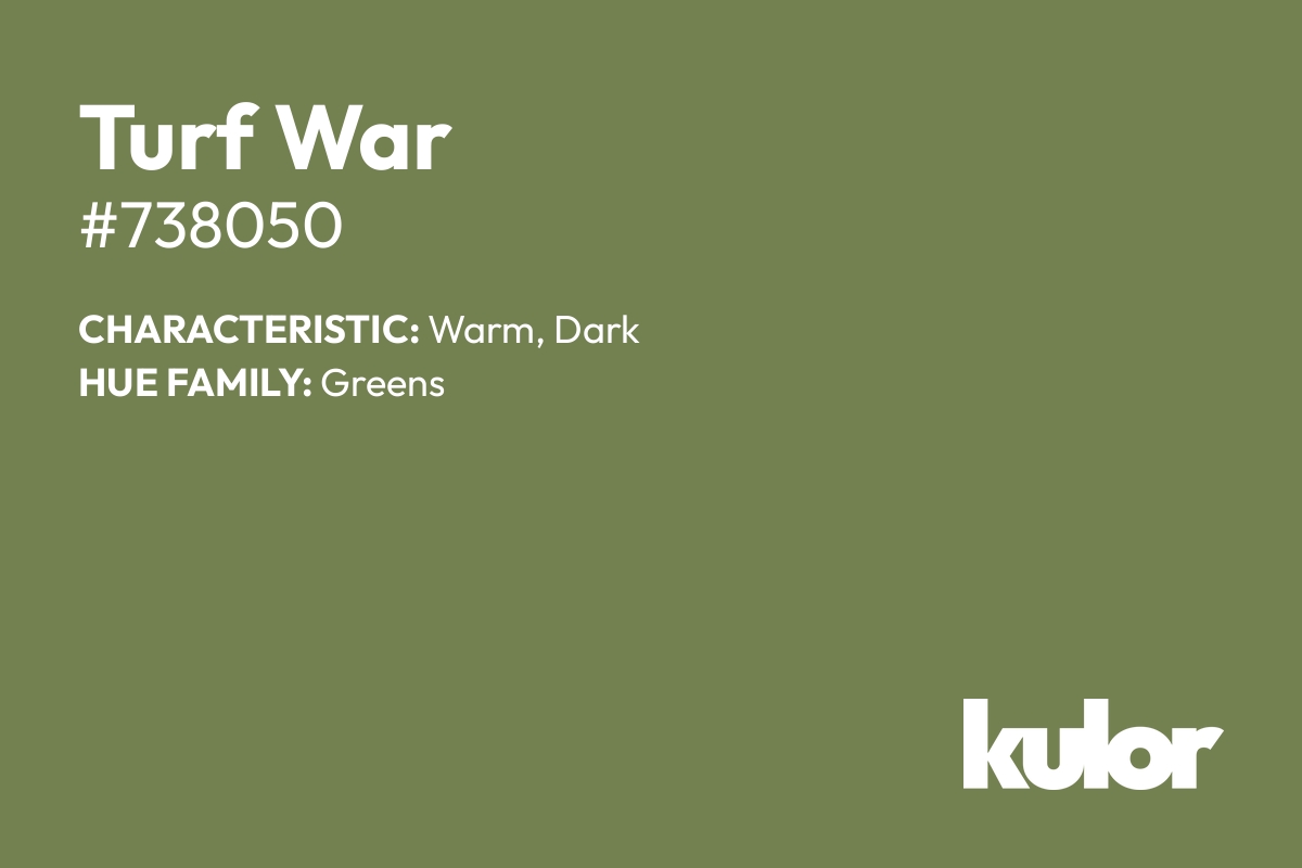 Turf War is a color with a HTML hex code of #738050.