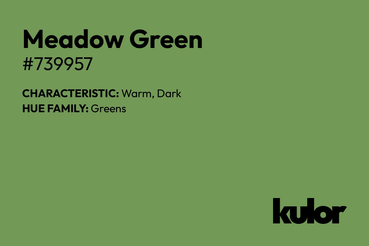 Meadow Green is a color with a HTML hex code of #739957.