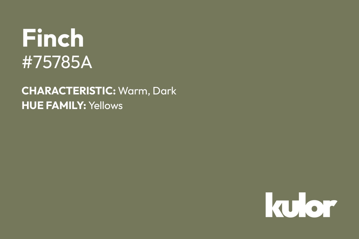 Finch is a color with a HTML hex code of #75785a.