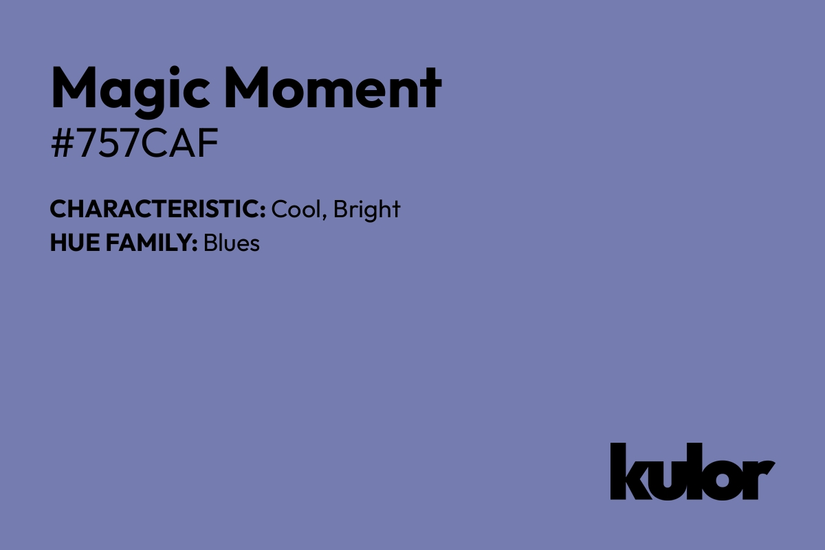 Magic Moment is a color with a HTML hex code of #757caf.