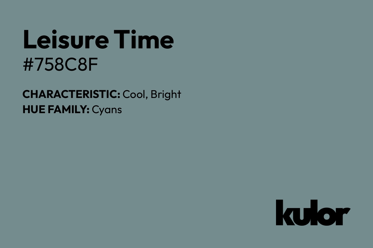 Leisure Time is a color with a HTML hex code of #758c8f.