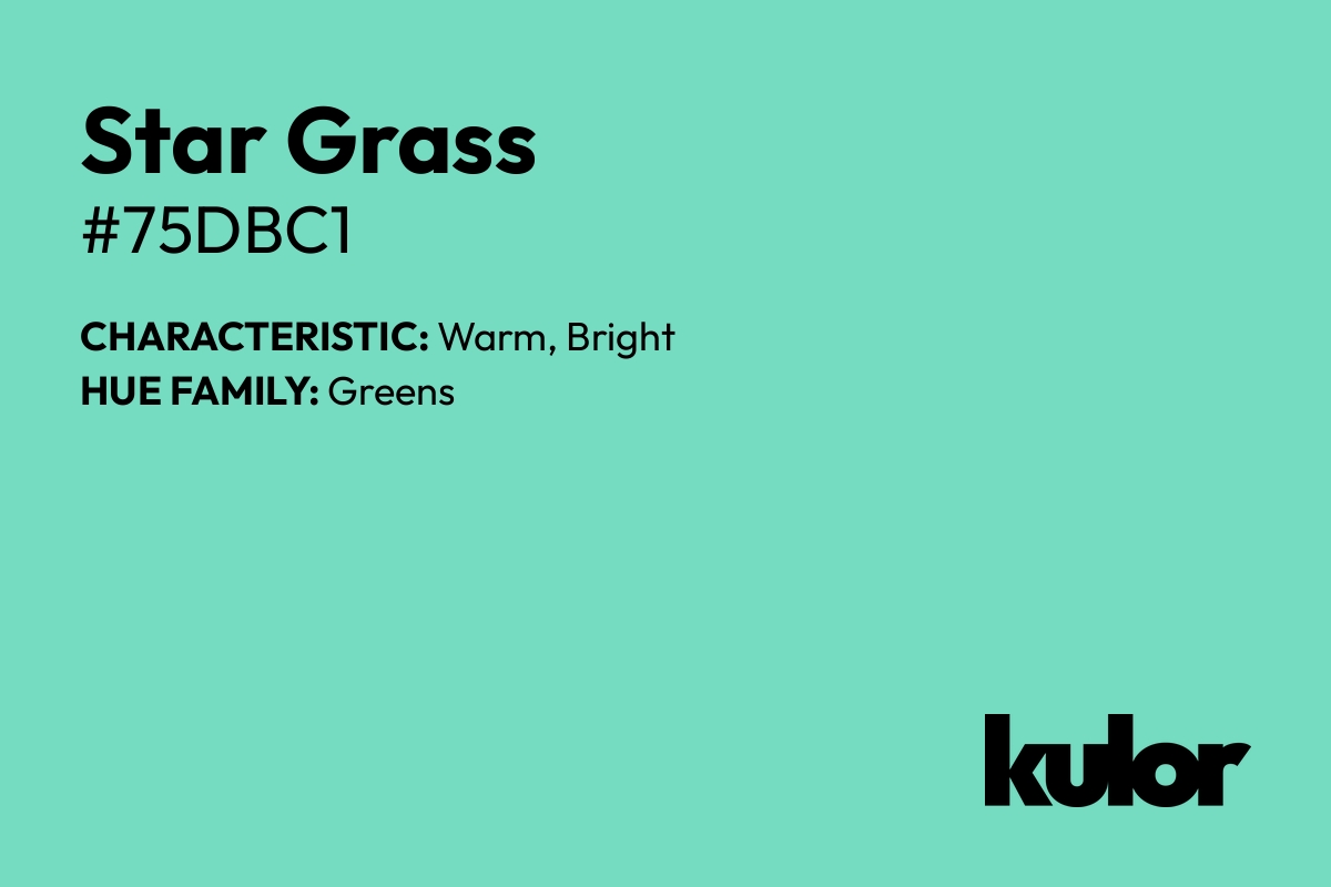 Star Grass is a color with a HTML hex code of #75dbc1.