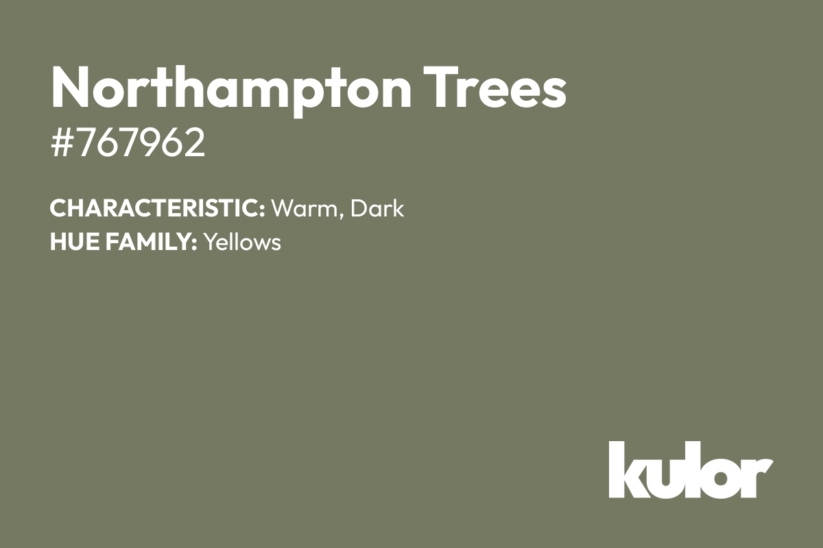 Northampton Trees is a color with a HTML hex code of #767962.