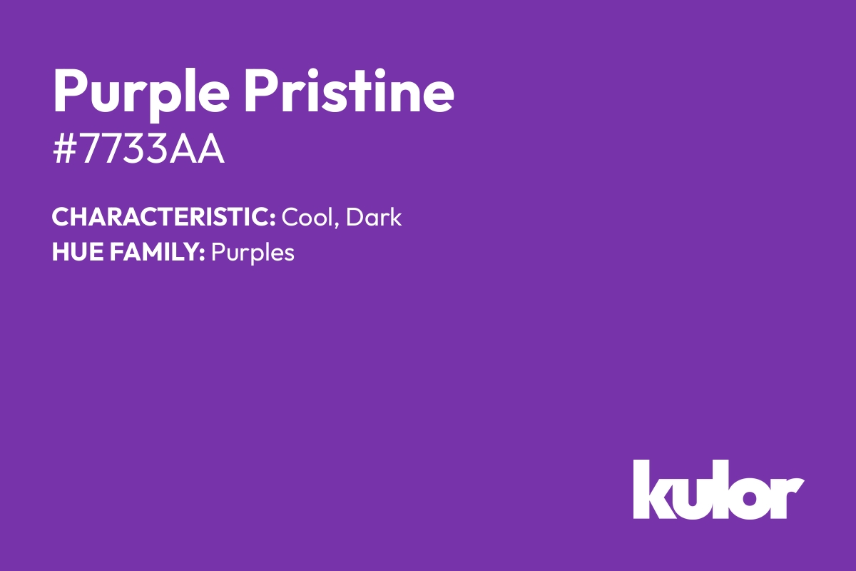 Purple Pristine is a color with a HTML hex code of #7733aa.