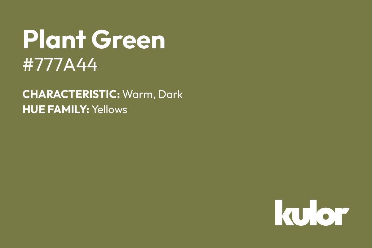 Plant Green is a color with a HTML hex code of #777a44.