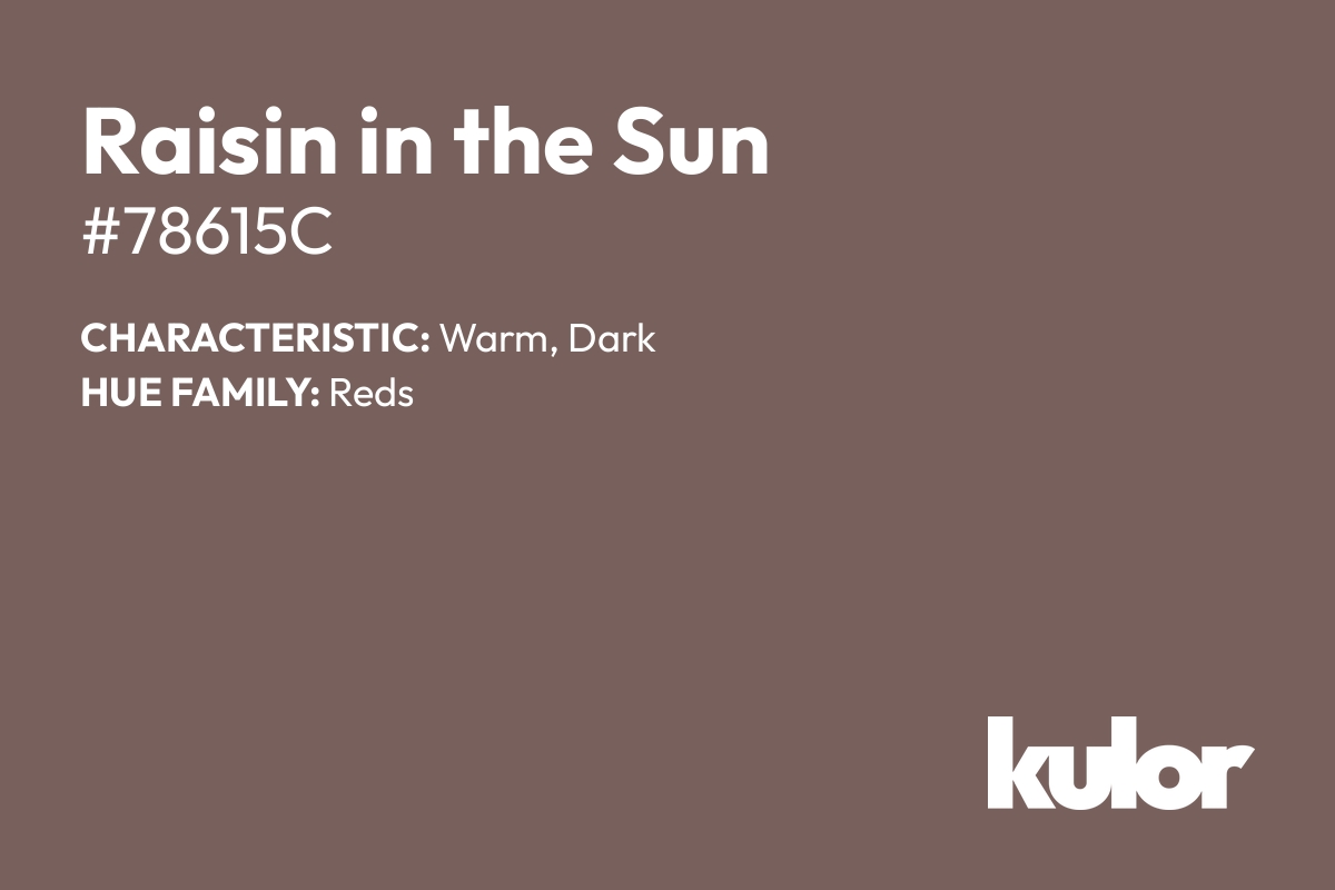 Raisin in the Sun is a color with a HTML hex code of #78615c.