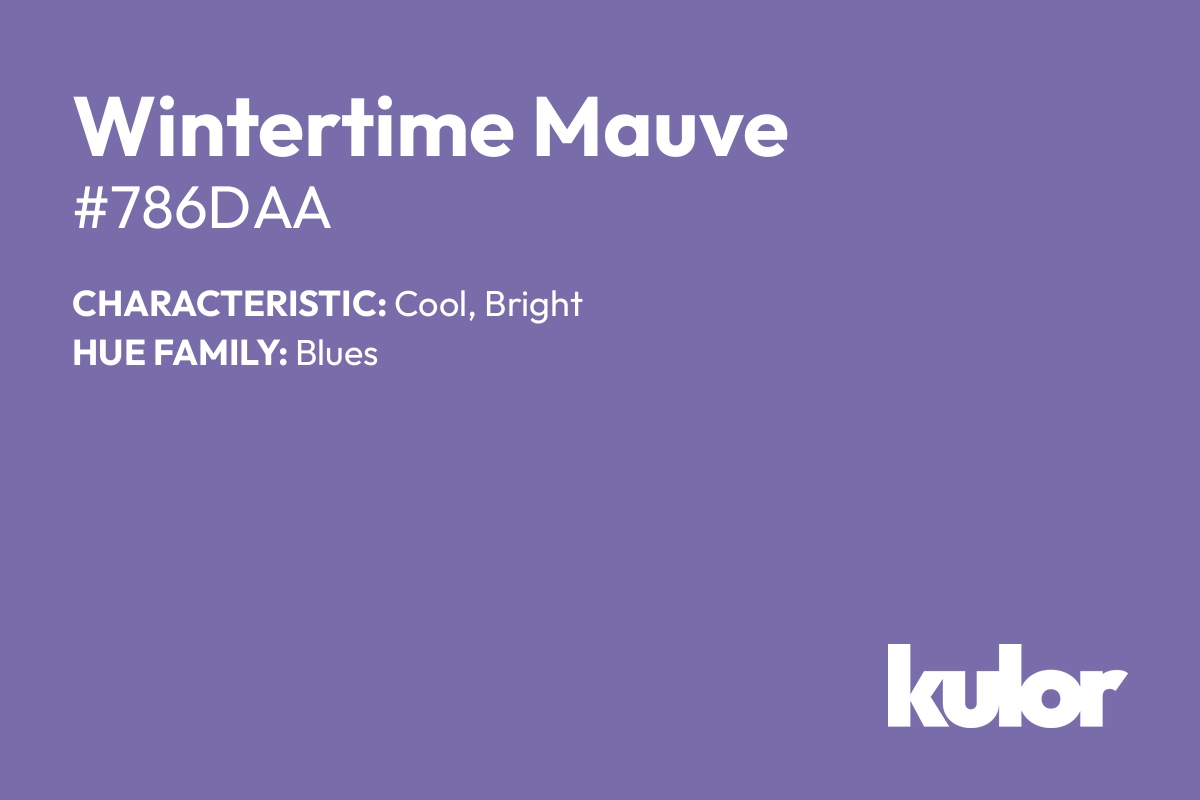 Wintertime Mauve is a color with a HTML hex code of #786daa.