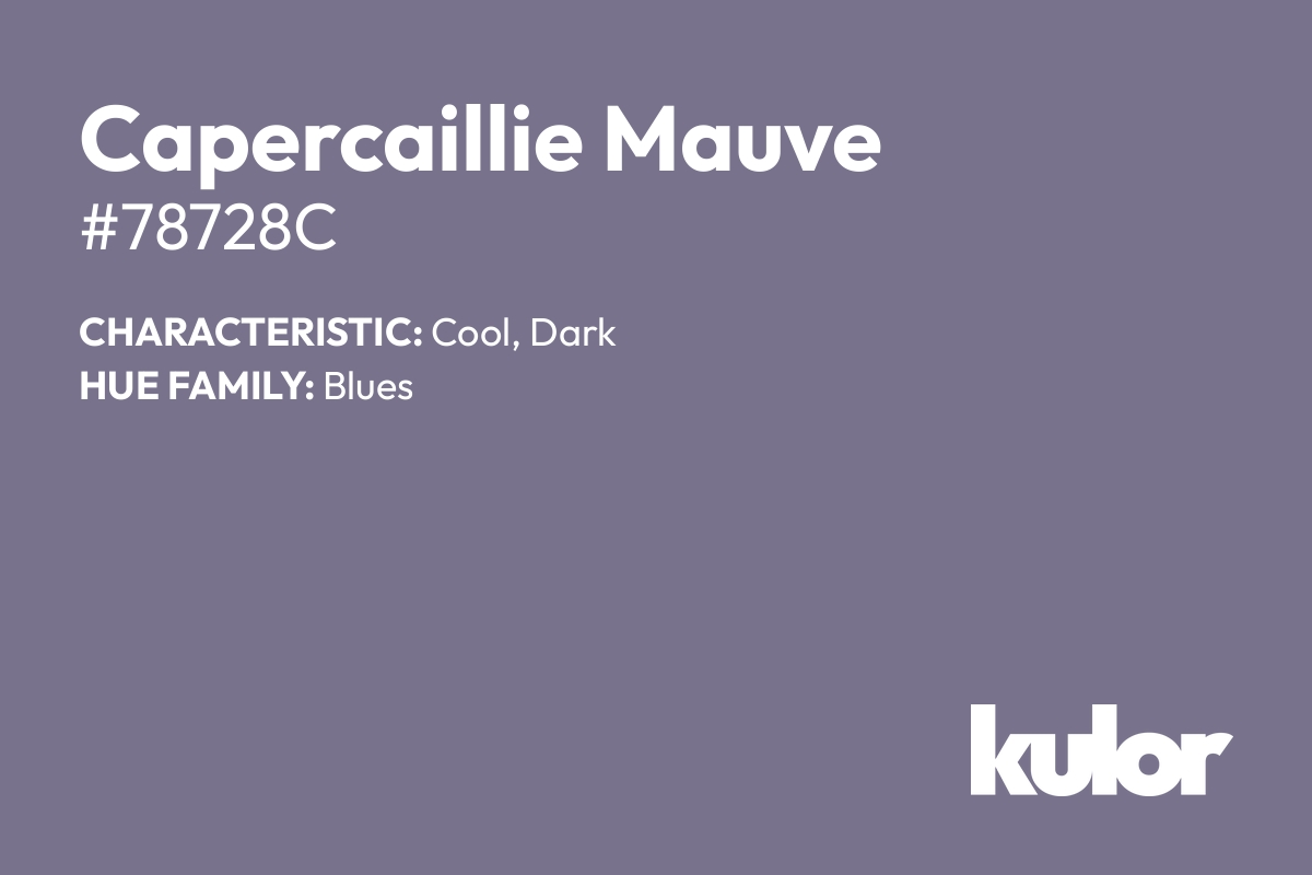 Capercaillie Mauve is a color with a HTML hex code of #78728c.