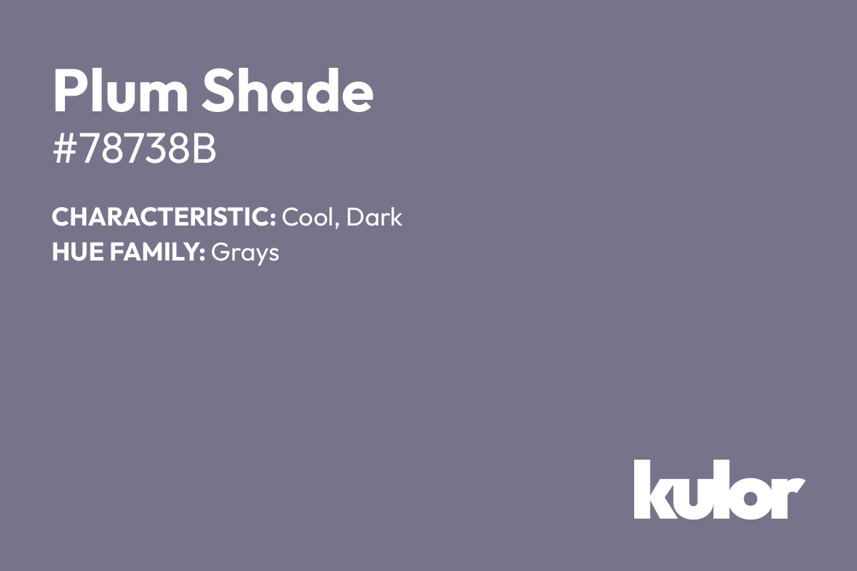 Plum Shade is a color with a HTML hex code of #78738b.