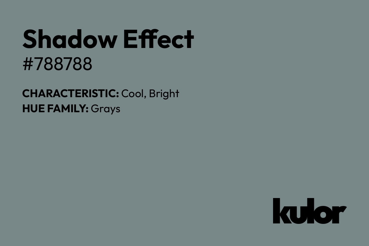 Shadow Effect is a color with a HTML hex code of #788788.