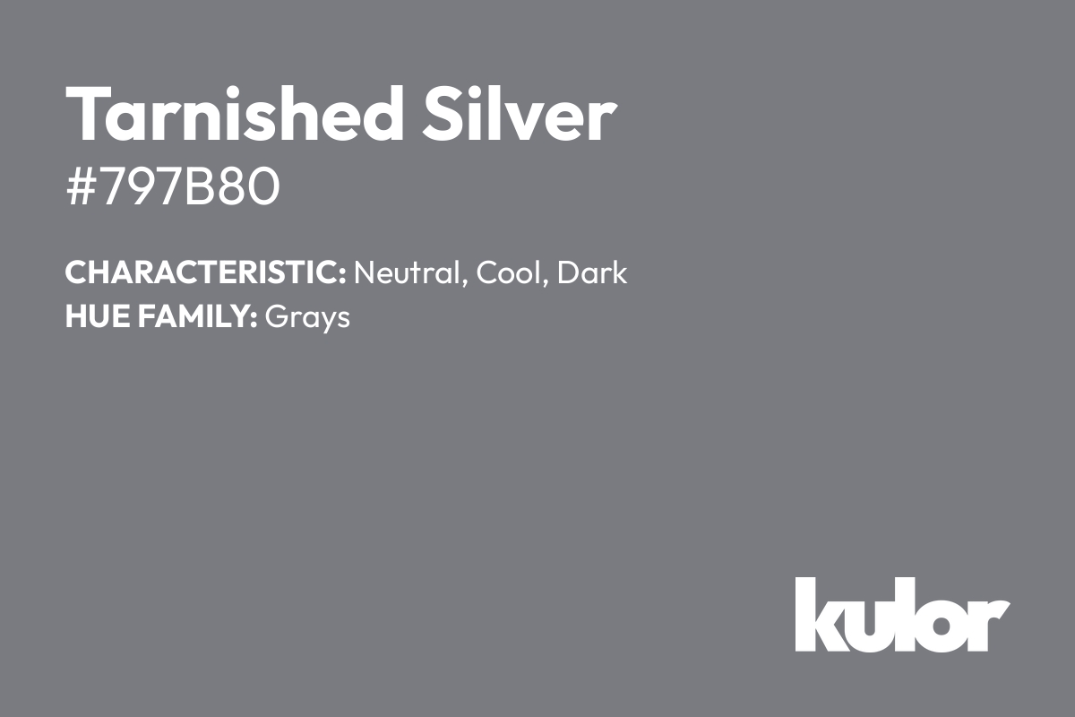 Tarnished Silver is a color with a HTML hex code of #797b80.