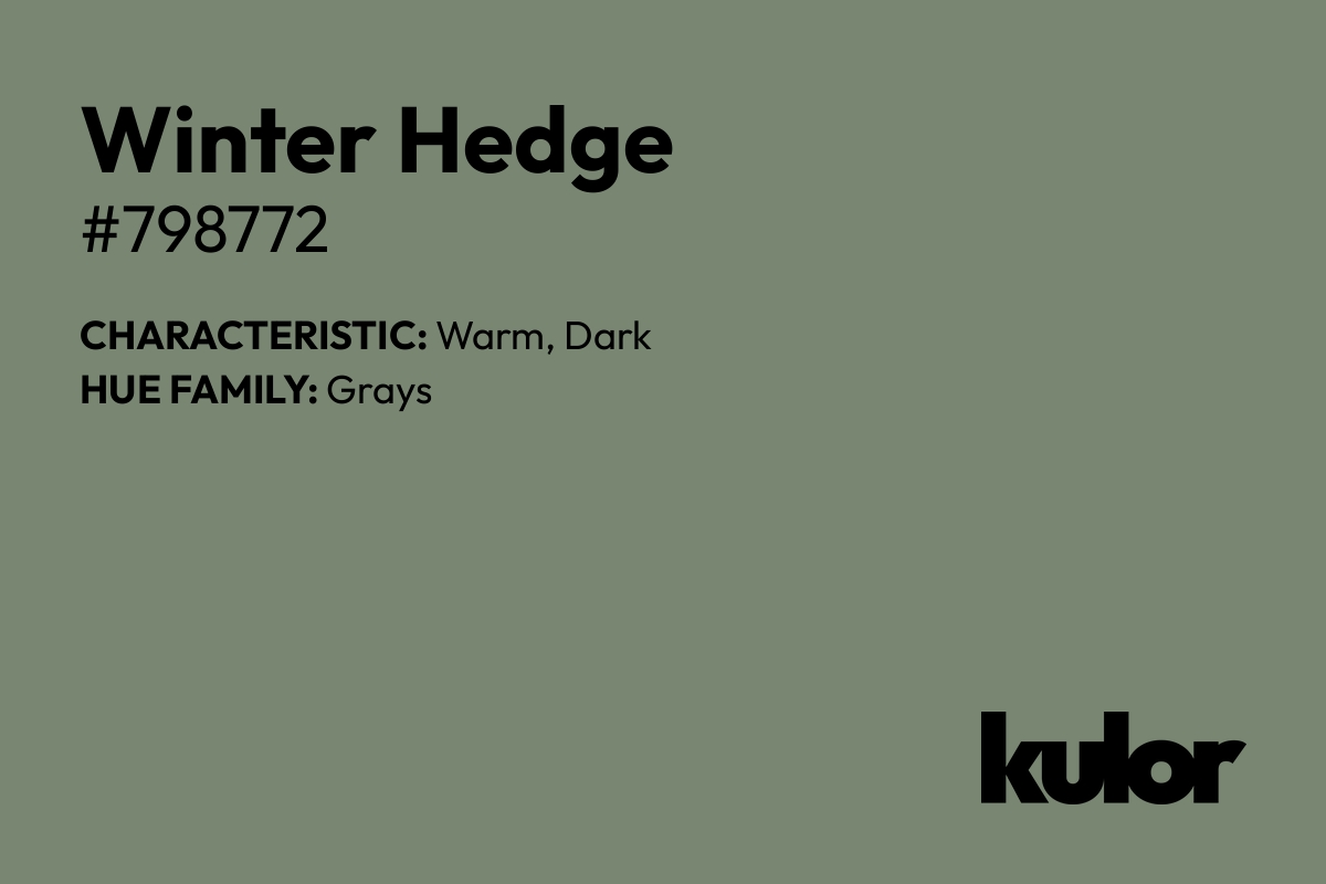 Winter Hedge is a color with a HTML hex code of #798772.