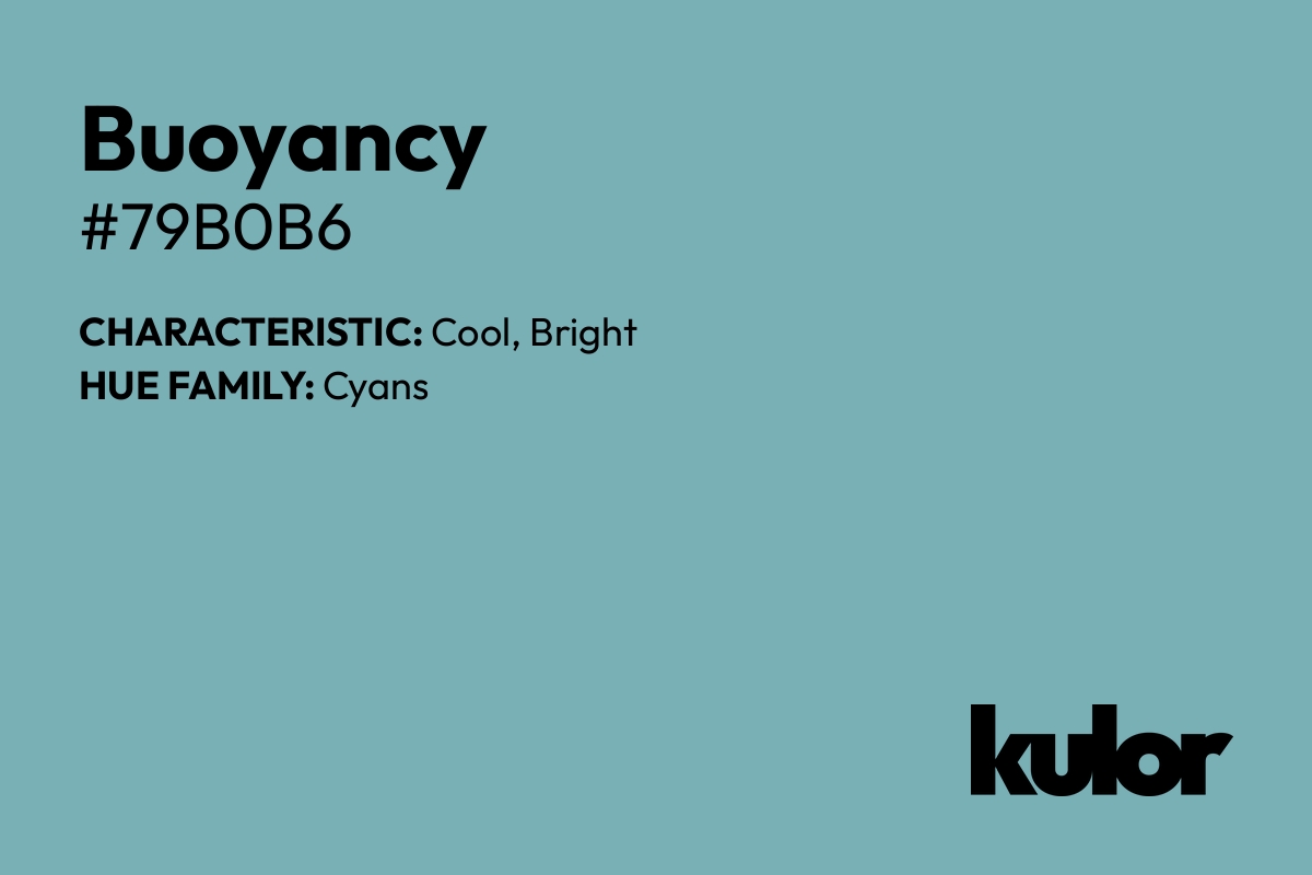 Buoyancy is a color with a HTML hex code of #79b0b6.