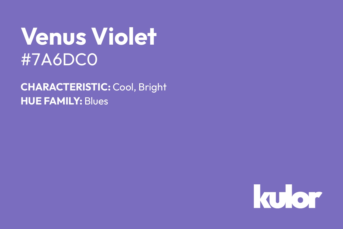 Venus Violet is a color with a HTML hex code of #7a6dc0.