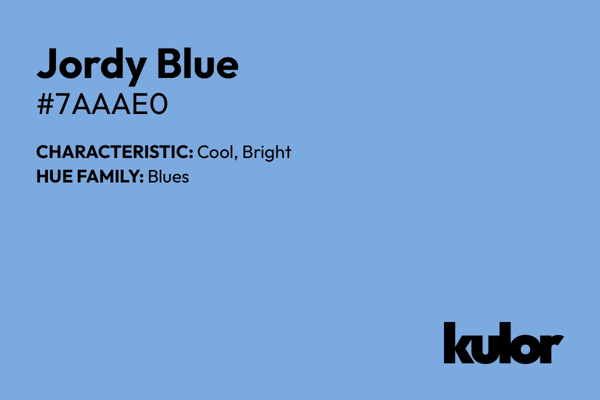 Jordy Blue is a color with a HTML hex code of #7aaae0.