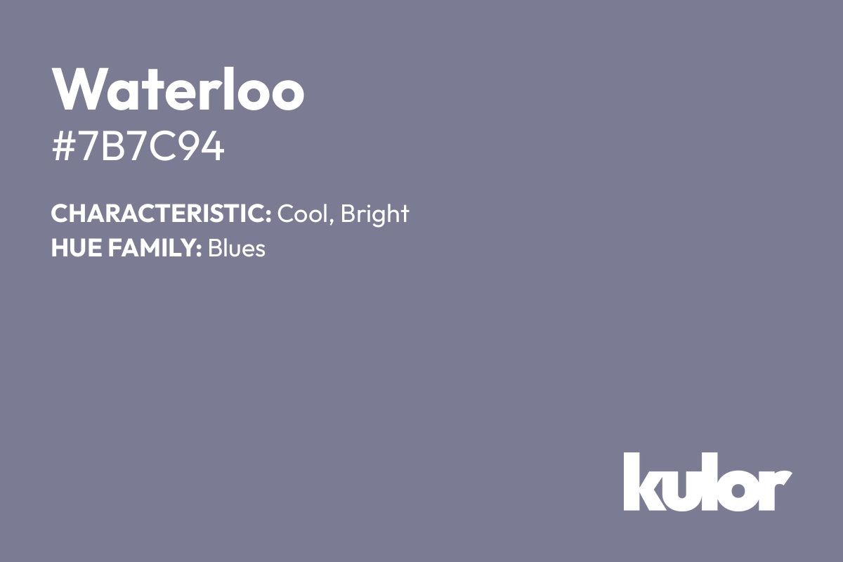 Waterloo is a color with a HTML hex code of #7b7c94.