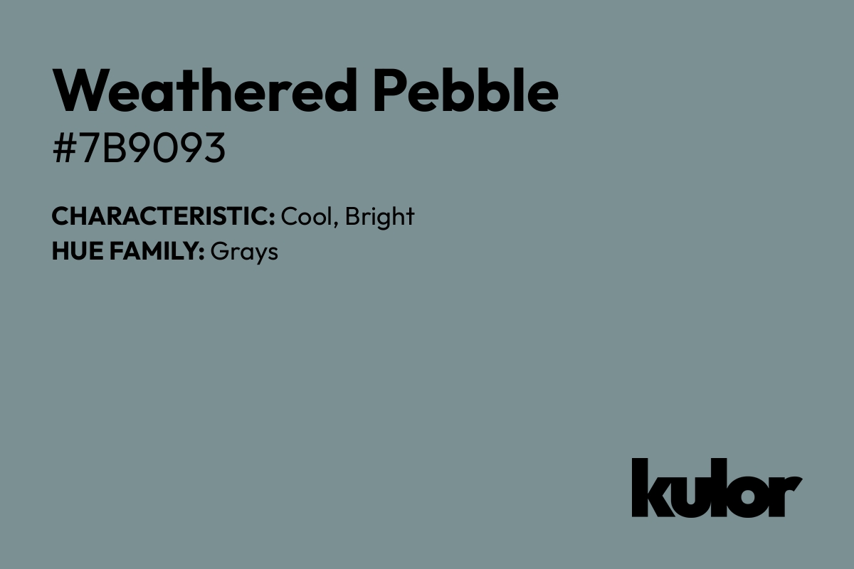 Weathered Pebble is a color with a HTML hex code of #7b9093.