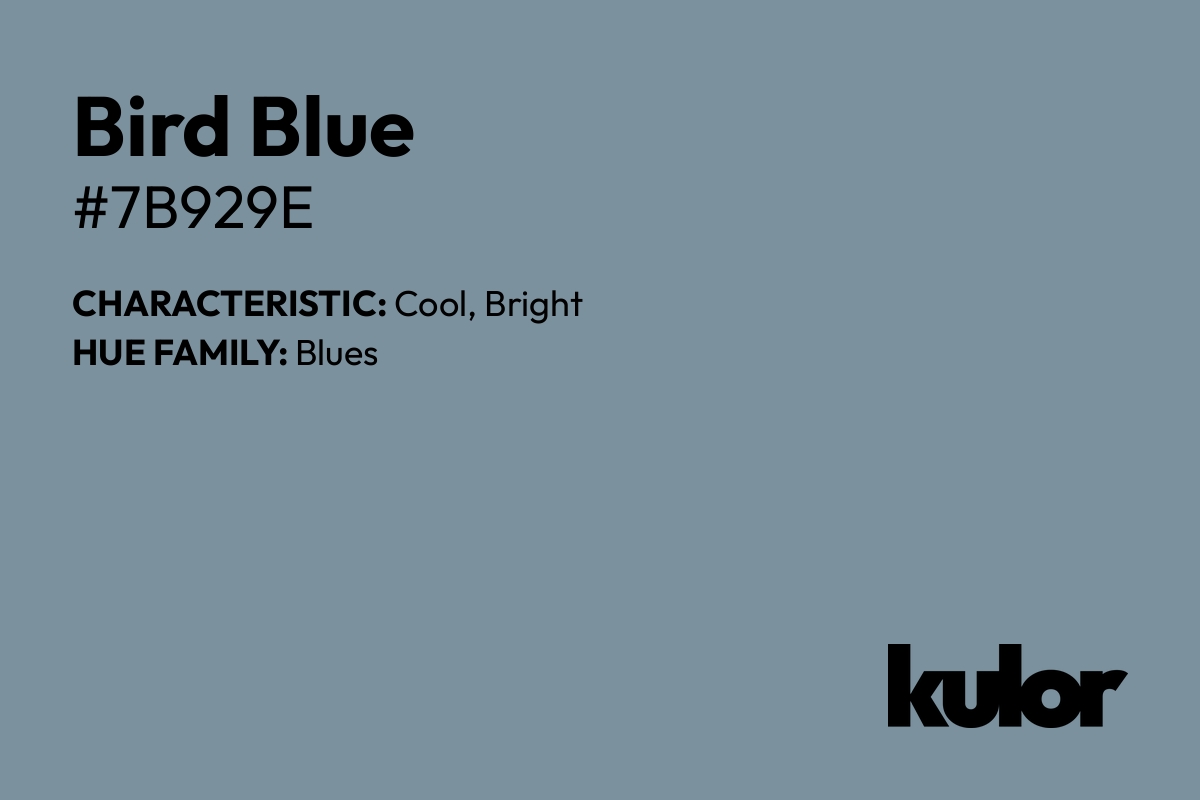 Bird Blue is a color with a HTML hex code of #7b929e.