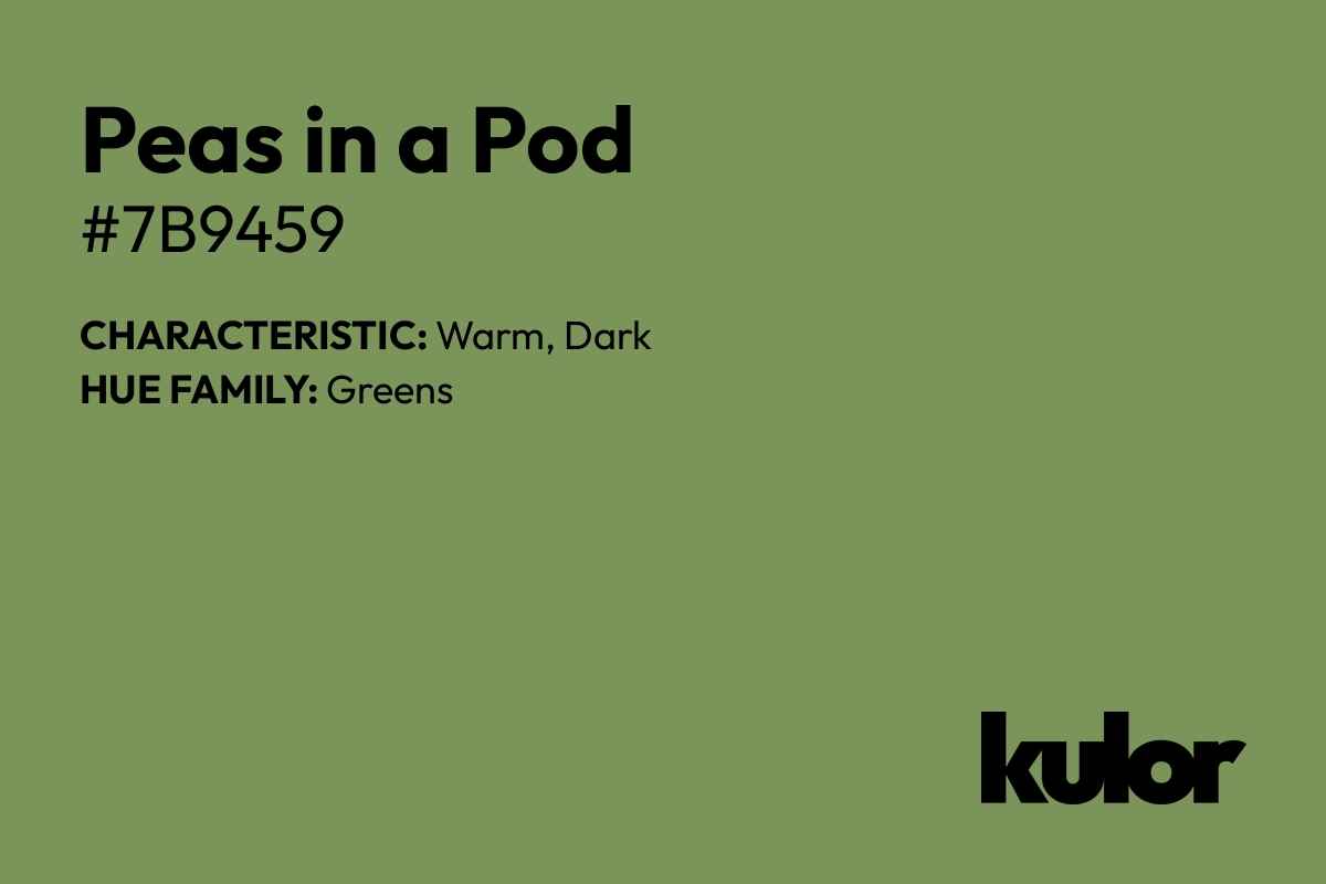 Peas in a Pod is a color with a HTML hex code of #7b9459.