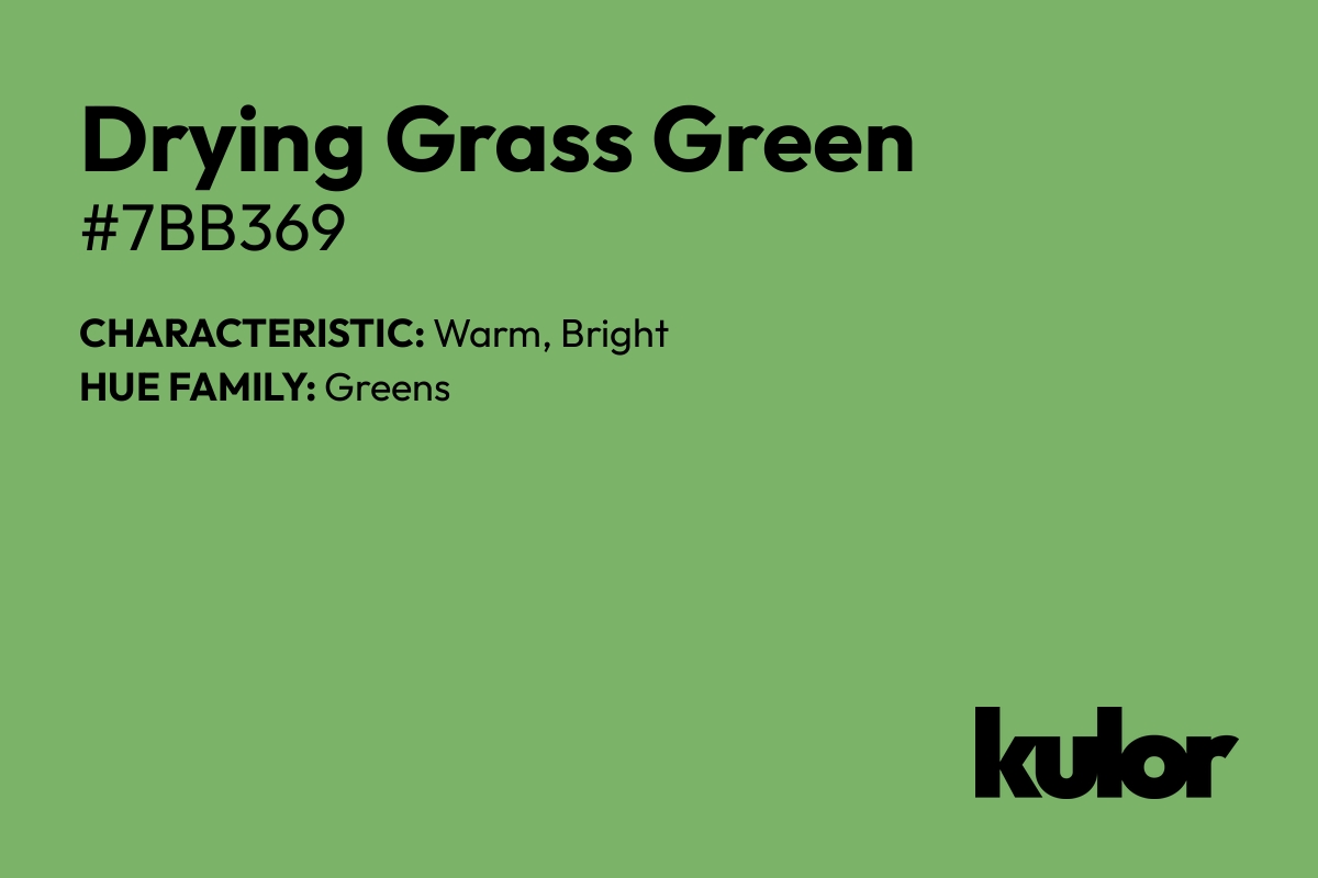 Drying Grass Green is a color with a HTML hex code of #7bb369.