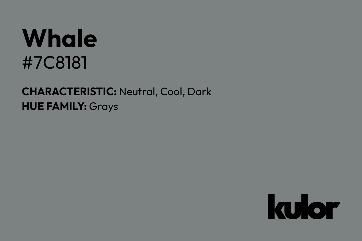 Whale is a color with a HTML hex code of #7c8181.