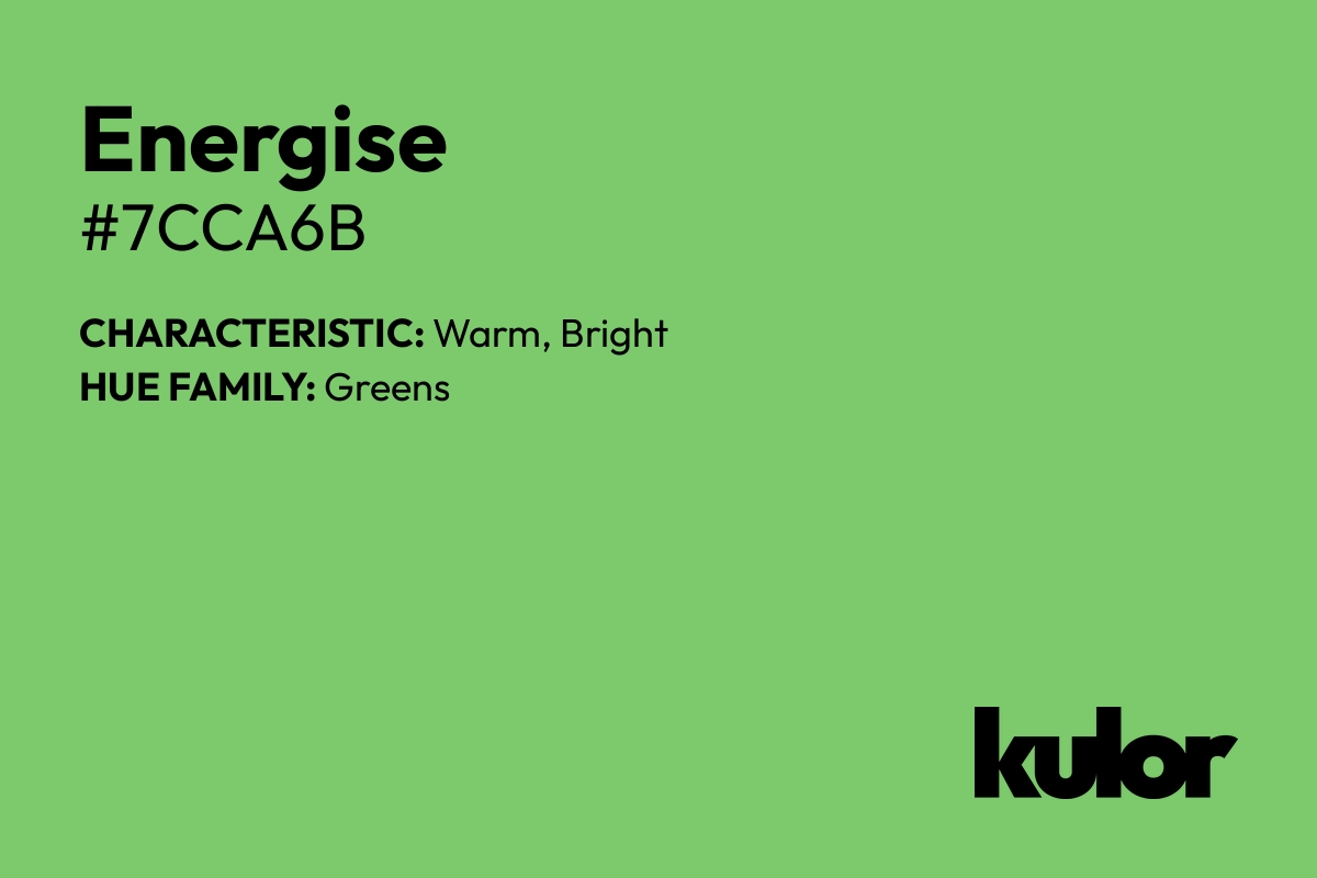 Energise is a color with a HTML hex code of #7cca6b.