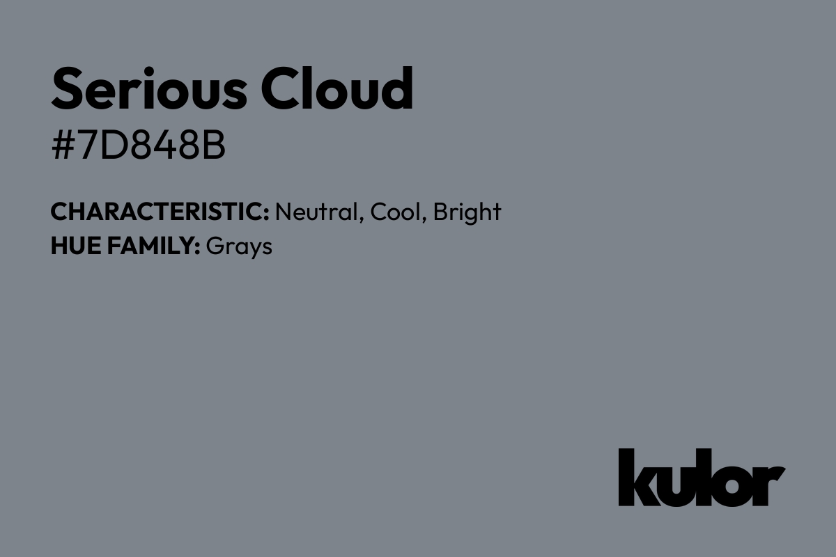 Serious Cloud is a color with a HTML hex code of #7d848b.