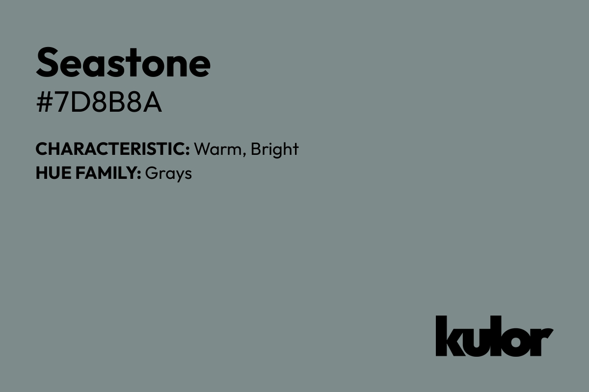 Seastone is a color with a HTML hex code of #7d8b8a.