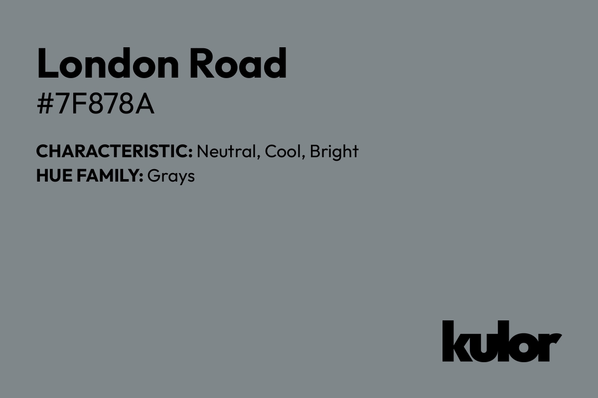 London Road is a color with a HTML hex code of #7f878a.