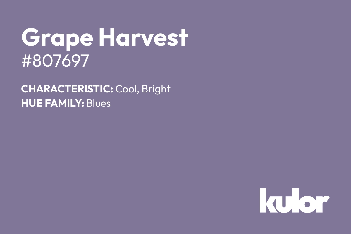 Grape Harvest is a color with a HTML hex code of #807697.