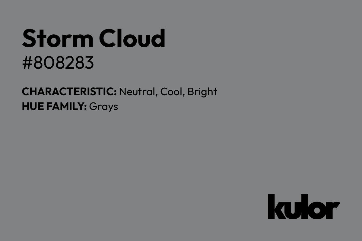 Storm Cloud is a color with a HTML hex code of #808283.