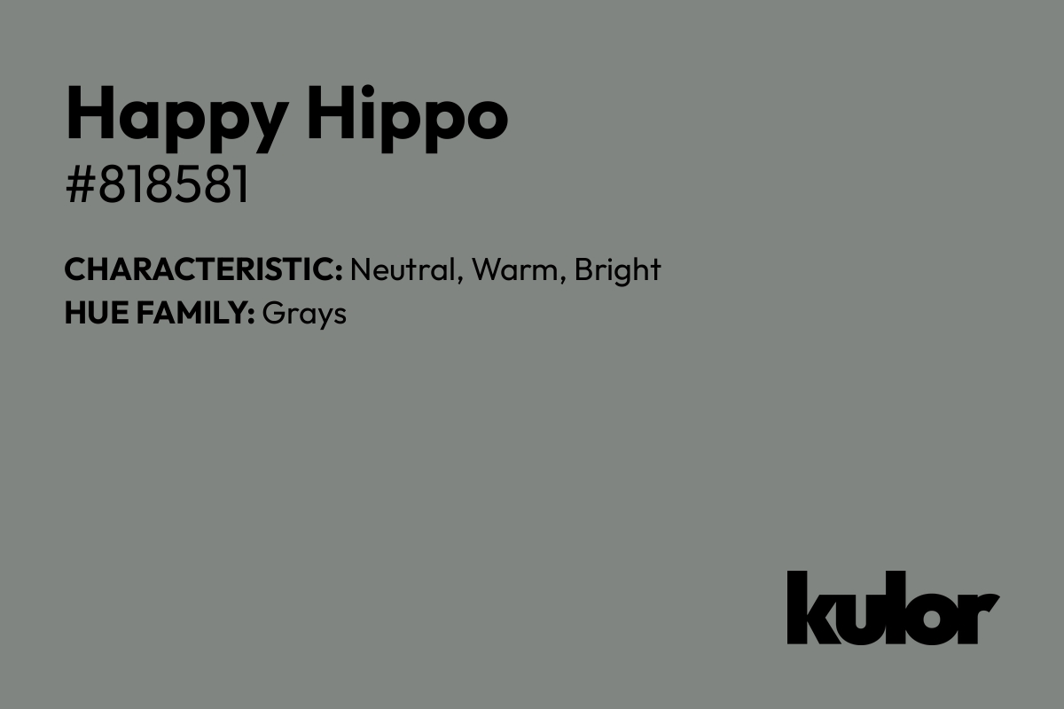 Happy Hippo is a color with a HTML hex code of #818581.