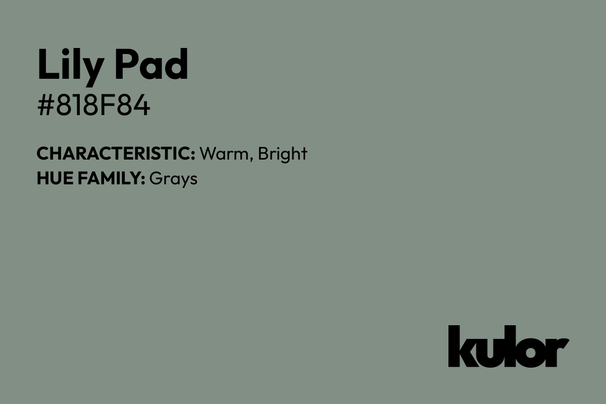 Lily Pad is a color with a HTML hex code of #818f84.