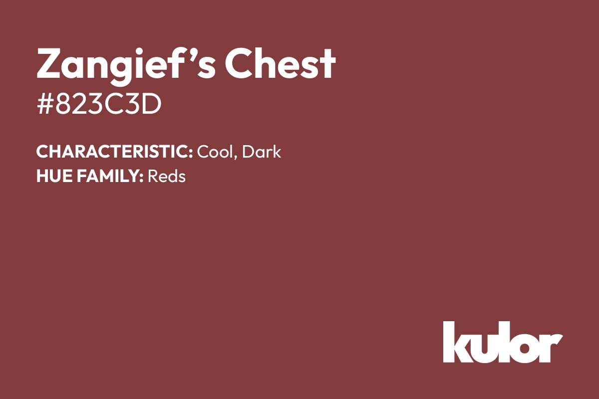 Zangief’s Chest is a color with a HTML hex code of #823c3d.