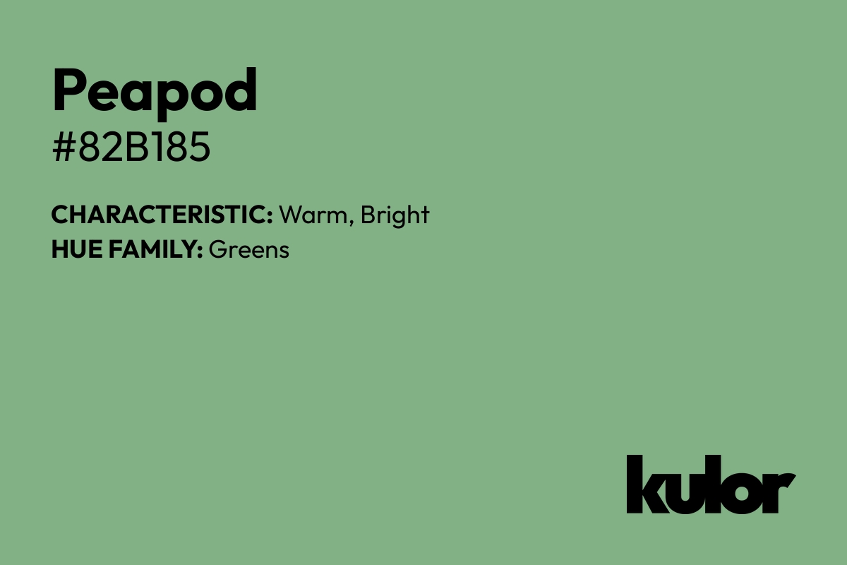 Peapod is a color with a HTML hex code of #82b185.