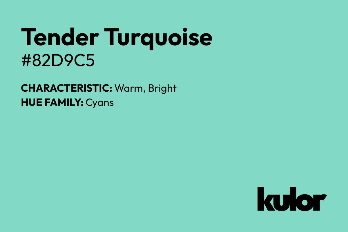 Tender Turquoise is a color with a HTML hex code of #82d9c5.