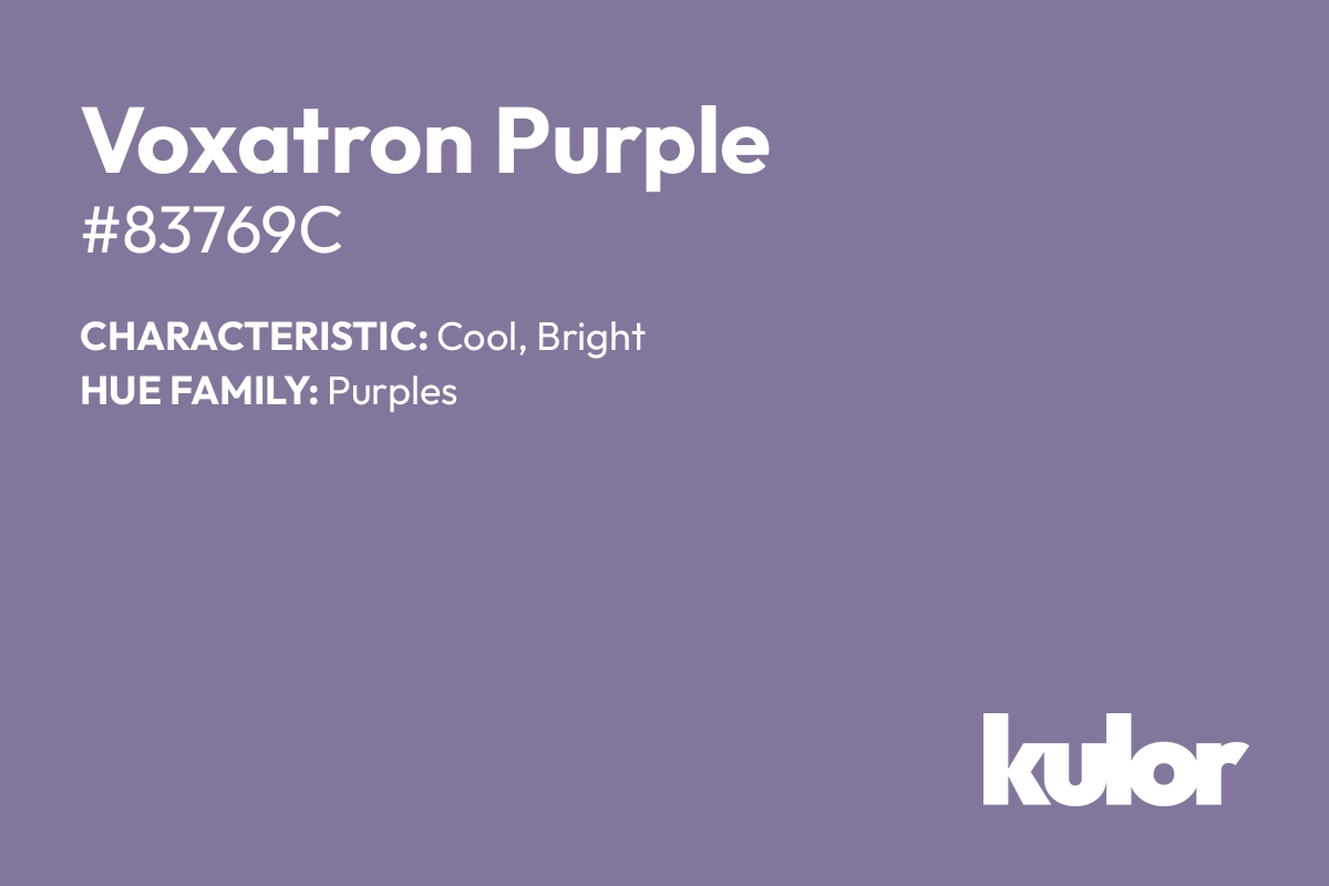 Voxatron Purple is a color with a HTML hex code of #83769c.