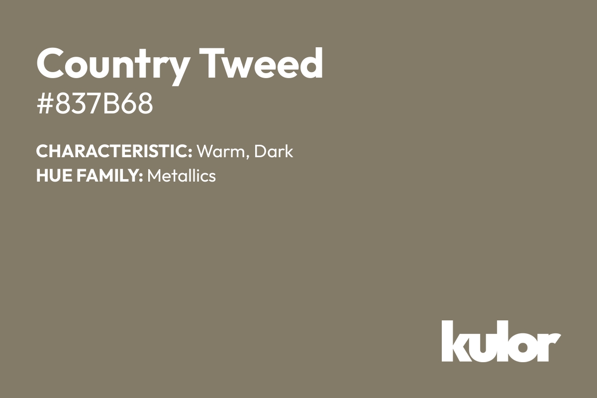 Country Tweed is a color with a HTML hex code of #837b68.