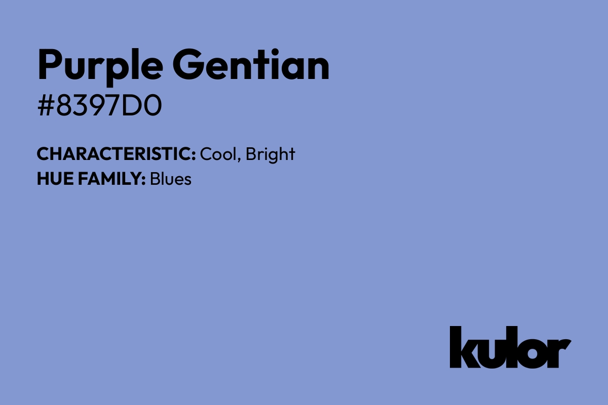 Purple Gentian is a color with a HTML hex code of #8397d0.